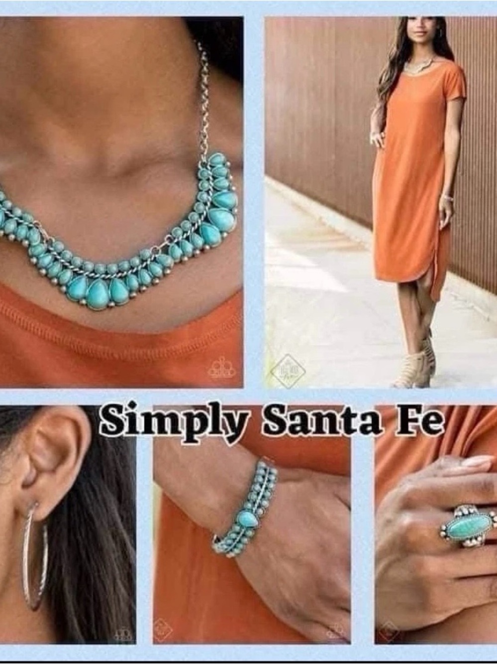 paparazzi Turquoise Bib Necklace Set - Simply Sante Fe 1020